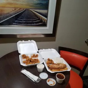 a table with food on it