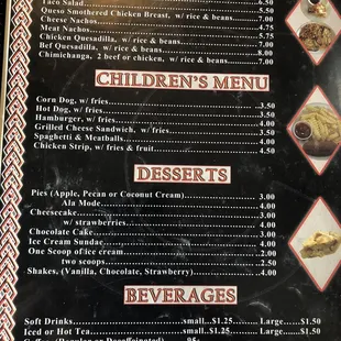 menu