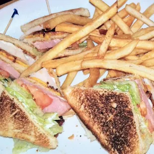 Club Sandwich, thick cuts of ham and turkey, pretty darn good and only $5.50