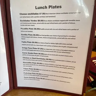 menu