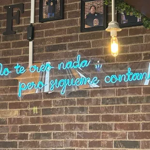 wall by the bar area.