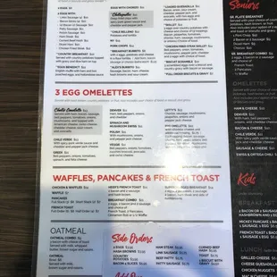 Breakfast menu