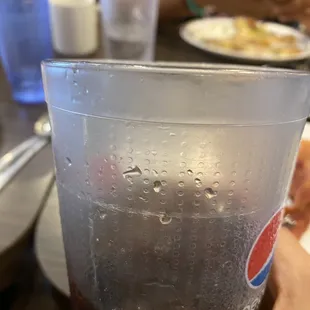 Dirty soda cup after waiting 15-20 minutes for the soda.