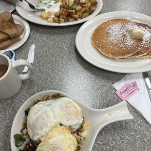 Chorizo Skillet and Pancakes