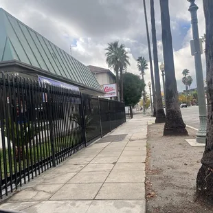Outside street view. Two entrances on either side of building