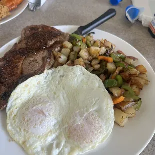 Steak and eggs