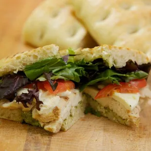 a closeup of the sandwich