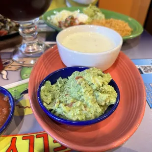 Guacamole and cheese dip