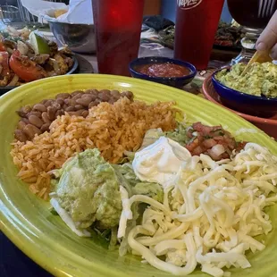 Fajitas rice and beans