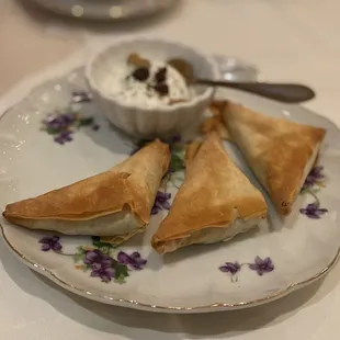 Spinach and feta triangles