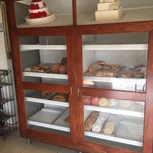 a display of baked goods