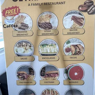menu, crepes