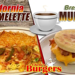 a breakfast and a breakfast muffin