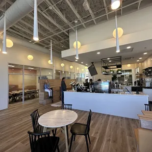 Seating area and coffee bar