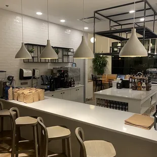 Super sleek coffee bar