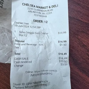 Receipt. Quality ingredients! Worth the price.