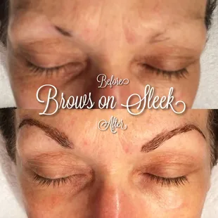 Huge transformation! Sleek brow sculpt with extensions