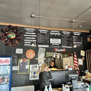 a woman at the counter