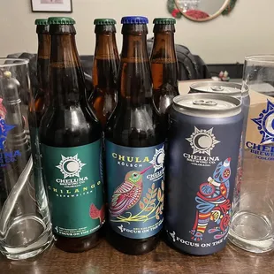 a variety of beers