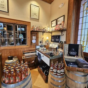 the inside of a liquor shop
