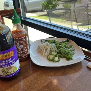 Pho sauces and and toppings