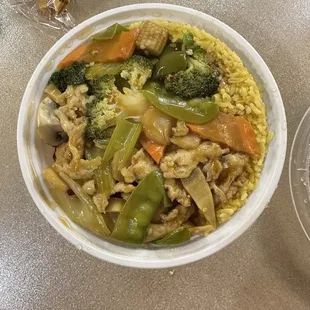 Chicken and Garlic with Fried Rice