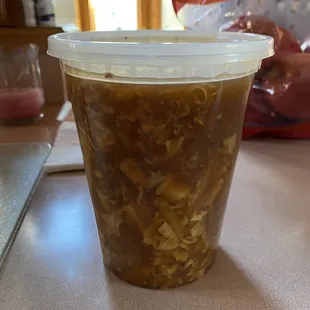 One Qt of hot n sour soup