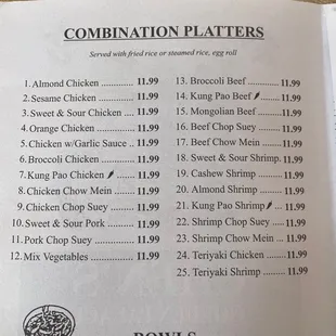 menu