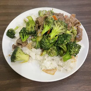 Broccoli Beef Over Rice