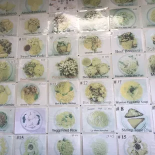 a variety of dishes displayed on a wall