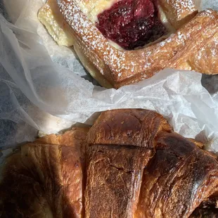 Mixed berry pastry &amp; Caramel Apple Brie Grilled Croissant