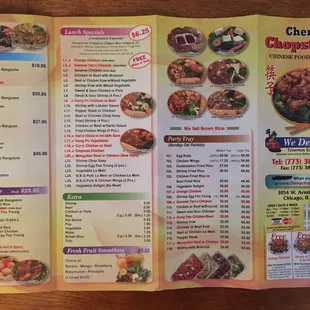 Menu, side 1