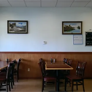 a view of the dining area