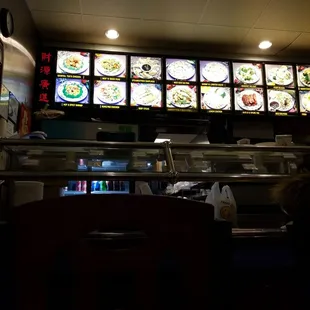 the menus of the restaurant