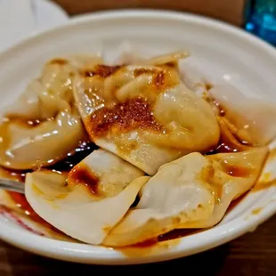 Dumplings in chili oil