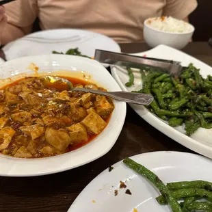 Mapo Tofu, Green Beans