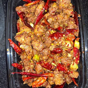 Dry chili chicken