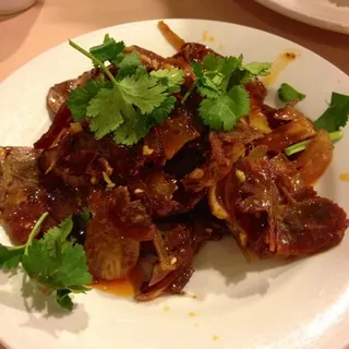 Beef and Ox Tropes in chili sauce