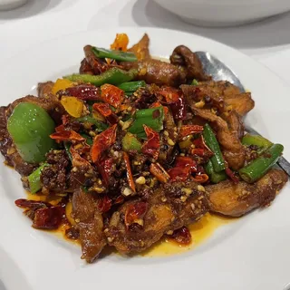 Griddle Cooked Pork Intestines with Mixed Vegetable