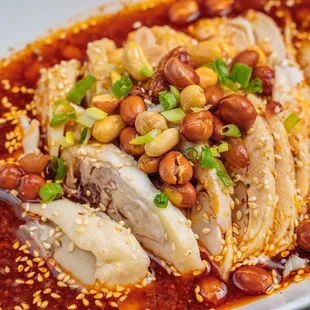Chicken in cold red oil sauce