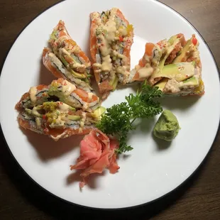 Rainbow Spicy Tuna Sandwich Roll