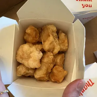 Orange chicken before sauce