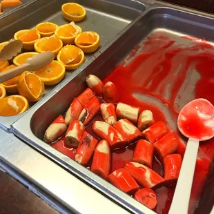 Bananas and sweet-and-sour sauce? I did not partake. Somebody let me know how that goes for you.