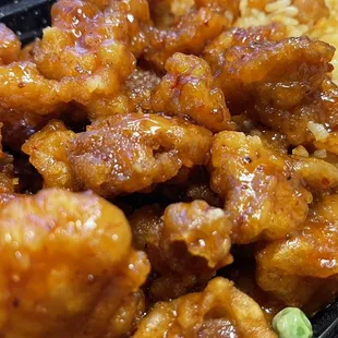 General's chicken and fried rice.