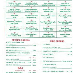 menu