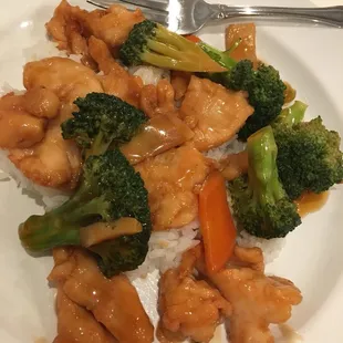Chicken and Broccoli over white rice