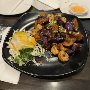 Eggplant with shrimp and Kung Pao Sauce