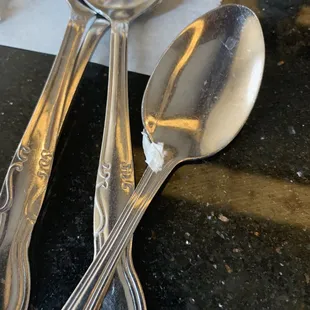 Dirty spoons. plural