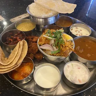 Non veg Thali for lunch at Chennai cafe!