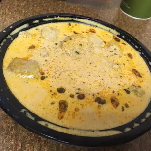 My other friend had the Butter Chicken (which has no butter in it, they just call it that because it is mild and tender) . . .